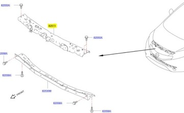 PAS GÓRNY PRZEDNI BELKA NISSAN NOTE E12 13-