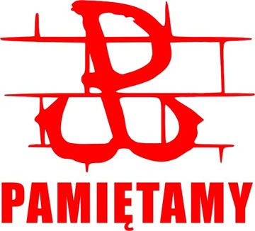 VAR PW - PAMIĘTAMY naklejka 15x13,6 czerwona