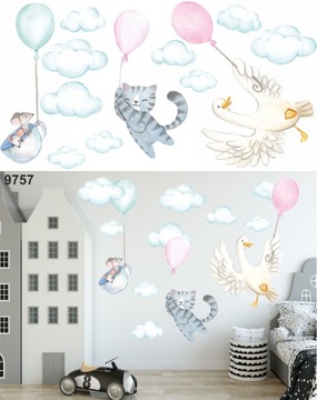 наклейки детские на стену, шарики с воздушным шариком 160