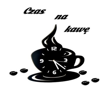 zegar FILIŻANKA kuchenny duży + dekory 3d cichy