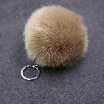 POMPON BRELOK FUTRO KEYCHAIN ZAWIESZKA DO KLUCZY