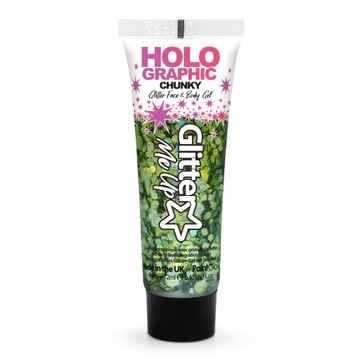 PaintGlow Brokat Żel HoloG Chunky Glitter Green En