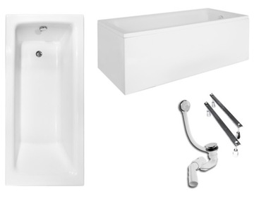 ПРЯМОУГОЛЬНАЯ ВАННА PMD TALIA 130x70 КОРПУС СИФОНА