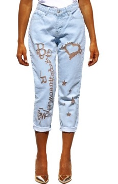 #ТЮЛЬ_ элегантные женские синие весенние брюки HOLE JEANS XS