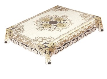 OBRUS ŻAKARDOWY PROSTOKĄTNY 140x220 KREMOWY