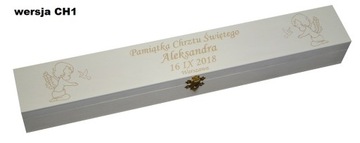 Крещальный халат и именная свеча КРЕЩЕНИЕ + Коробочка