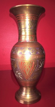 Старая ВАЗА латунная эмаль УНИКАЛЬНАЯ Индия 1960-е гг.