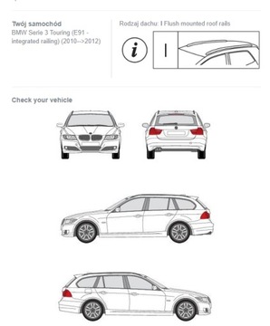 KUFR NOSNÍKU STŘECHA BMW 3 F31 KOMBI OD 12 STŘEŠNÍ NOSIČ