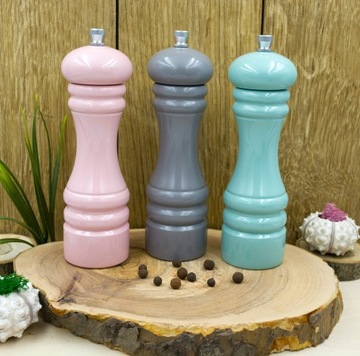 2 шт. ДЕРЕВЯННАЯ РУЧНАЯ МЕЛЬНИЦА 18СМ ДЛЯ СОЛИ ПЕРЦА.