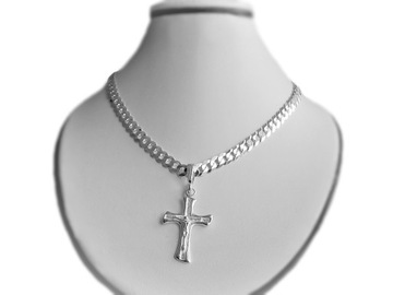 pr.925 SREBRO DUŻY MĘSKI KRZYŻ KRZYŻYK POŁYSK
