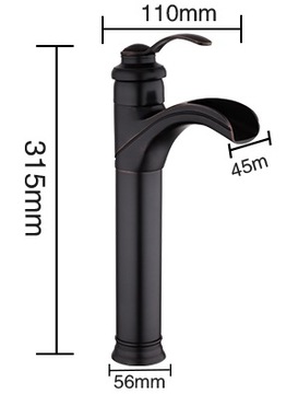 ВЫСОКИЙ РЕТРО ЧЕРНЫЙ СМЕСИТЕЛЬ ДЛЯ УМЫВАЛЬНИКА ROYAL