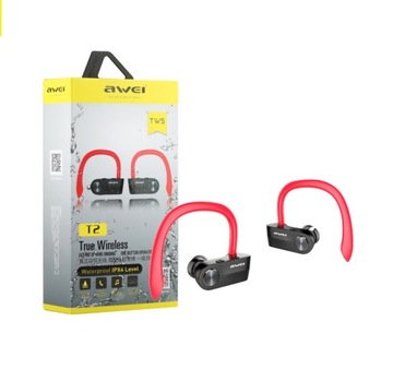 SŁUCHAWKI DOUSZNE AWEI T2 TWS Bluetooth czerwone