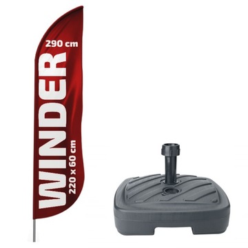 WINDER 290 BEACH FLAGA REKLAMOWA + PODSTAWA WODNA