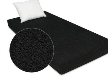 Prześcieradło 80x160 cm czarne na gumce frotte