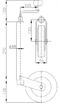 ОПОРНОЕ КОЛЕСО МАНЕВРИРОВАНИЯ ПРИЦЕПА