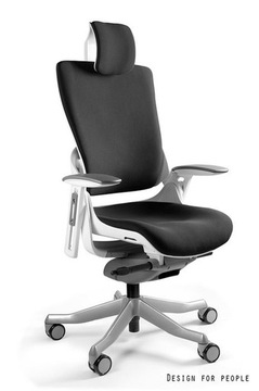 Ergonomiczny fotel Wau 2 BIAŁY tkanina BLACK 418