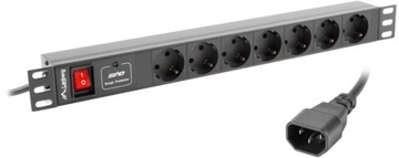 LISTWA ZASILAJĄCA RACK PDU 19 LANBERG 1U 10A 7X 2M