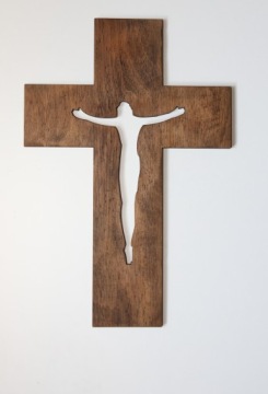 ДЕРЕВЯННЫЙ КРЕСТ ДЛЯ ПОДВЕСКИ НА СТЕНУ, 40 см