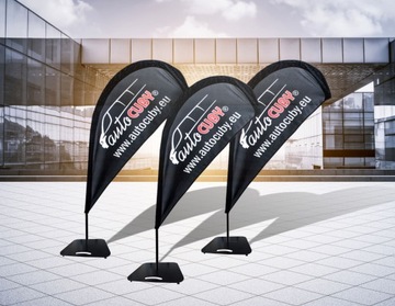 Flaga reklamowa winder maszt 330x90cm beach żagiel 250x90cm projekt