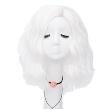 PERUKA COSPLAY 40 CM BOB GLAM ROCK BIAŁA