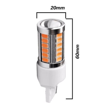 LED 33 SMD 5630 W21W WY21W T20 7440 ОРАНЖЕВЫЙ