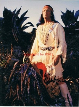 Winnetou PIERRE BRICE Karol May AUTOGRAF duży !!!!