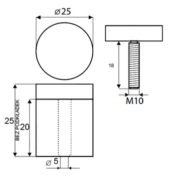 Монтаж на расстоянии вывески Fi 25x20 25 x 20 INOX 2 штуки