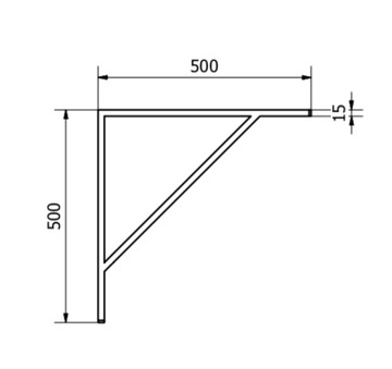 2 x АЛЮМИНИЕВАЯ ПОДДЕРЖКА СТОЛЕШНИЦЫ, ЧЕРНАЯ 500x500