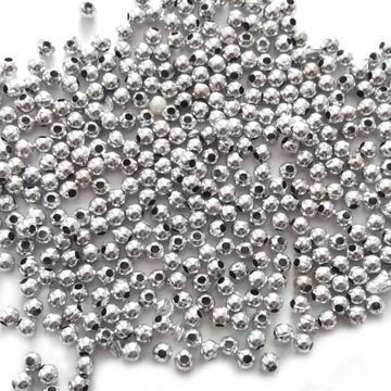 Perełki dekoracyjne 3mm 7g SREBRNE METALICZNE