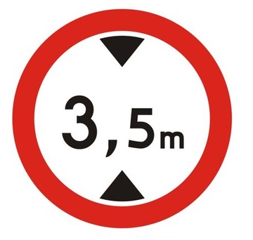 Znak B16 Zakaz wjazdu pojazdów o wysokości 600mm