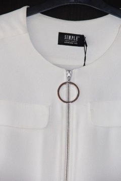 SIMPLE biala koszula bluzka zakard 36 s xs biel