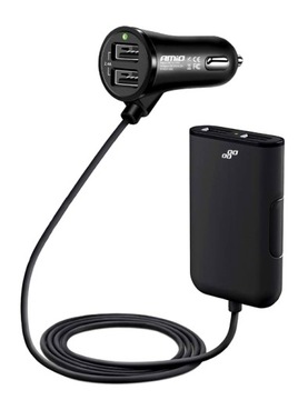 Ładowarka samochodowa przód i tył 4xUSB 4,8A