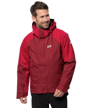 JACK WOLFSKIN KURTKA STETING 3W1 + CZAPKA RED M