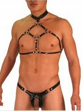Męska Bielizna Erotyczna Uprząż Stringi BDSM Vinyl