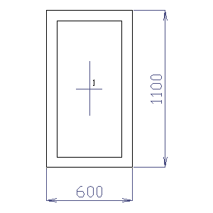 ОКНО ПВХ 60 X 110 / 600 x 1100 FIX 1 X ДУБ ТЕМНЫЙ