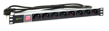 RACK 1U 19 RALZ Listwa zasilająca 8 gniazd Pulsar