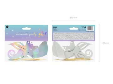 Topper na tort Narwal Syrenka urodziny urodzinowy dekoracje tortu 24,5cm x3