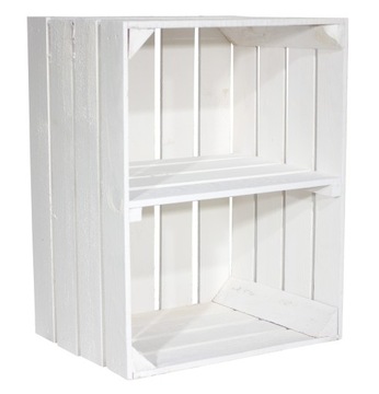 SKRZYNKA DREWNIANA BIAŁA PÓŁKA szafka regał