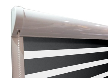 Внутренние рулонные шторы день-ночь в кассете с направляющей.