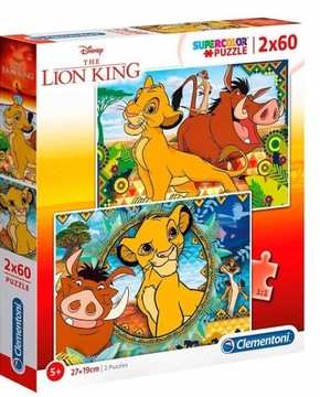 Puzzle 2x60 elementów. Supercolor. Król Lew