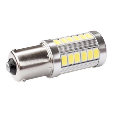 ŻARÓWKA MOTOCYKLOWA LED 33 SMD 5630 P21W R5W R10W BA15S 12V BIAŁA