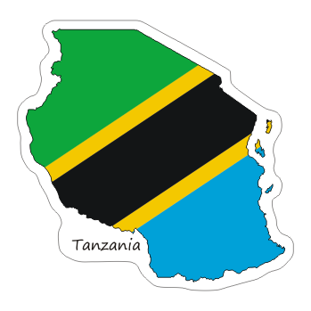 Naklejka TANZANIA na Walizkę Auto Moto Flaga