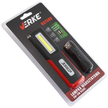 Verke 3W+3W USB светодиодный фонарик для мастерской