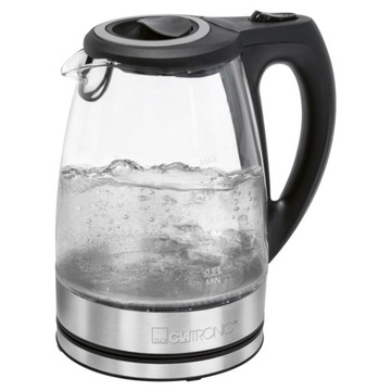 CZAJNIK ELEKTRYCZNY BEZPRZEWODOWY SZKLANY STAL INOX 2200W 1,7L