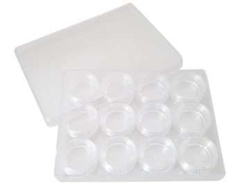 POJEMNICZKI pudełeczka słoiczki 12szt kasetka 5ml