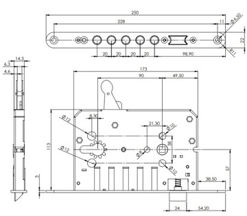 Замок дверной ROM C5 HUZAR PTZ