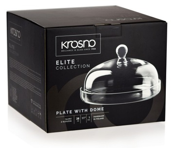 Talerz patera z kloszem na ciasta KROSNO Elite 28