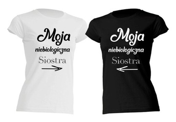 ZESTAW 2 KOSZULEK niebiologiczna siostra siostry
