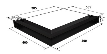 РЕШЕТКА правого камина LUFT 60x40x9 SF черная 3 шт.