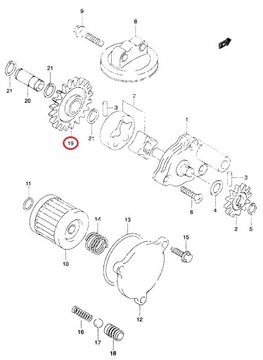РЕЖИМ ШЕСТЕРНИ МАСЛЯНОГО НАСОСА SUZUKI LTZ 400 03-14